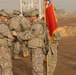 Headquarters, 10th Sustainment Brigade Soldiers earn their shoulder sleeve insignia for wartime service