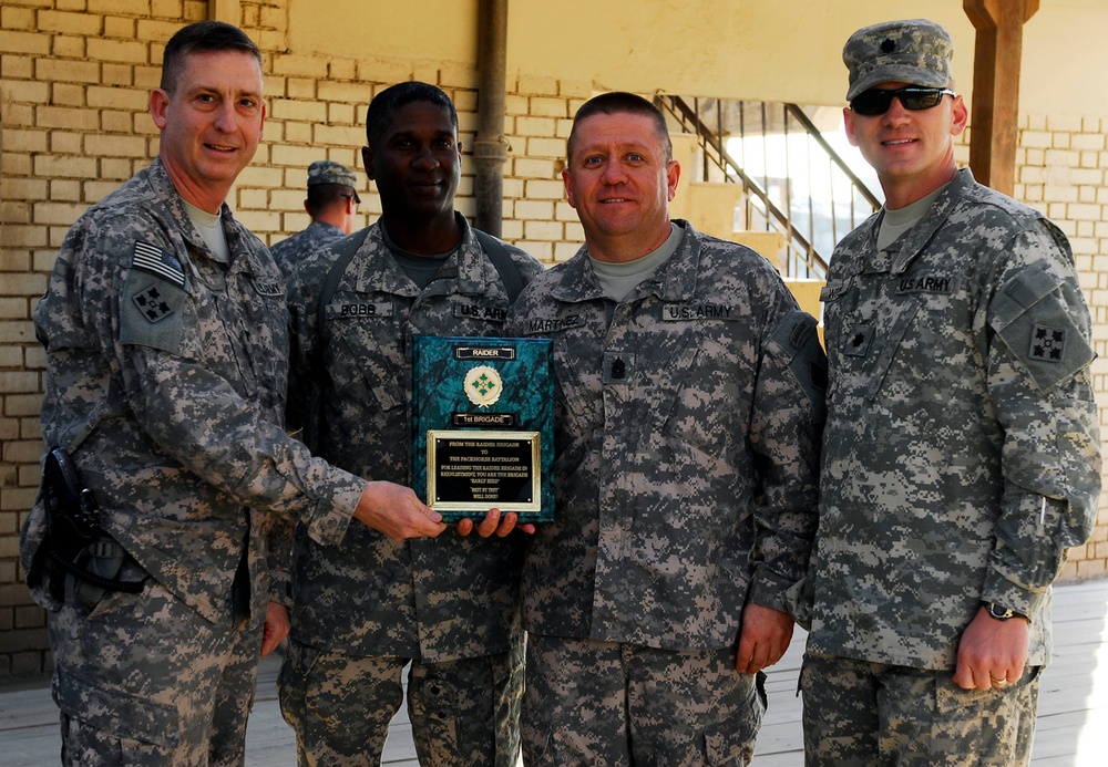 Raider Command Team honors Support Bn. for exceeding retention mission