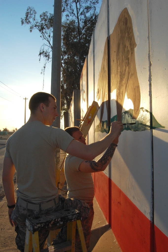 California Guardsmen paint the bear