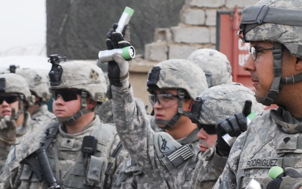 Raiders conduct non-lethal munitions training at Forward Operating Base Falcon
