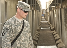 Striker Soldier keeps Forward Operating Base War Eagle clean, functioning