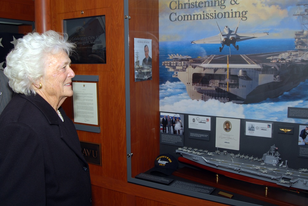 Former first lady tours USS George H.W. Bush