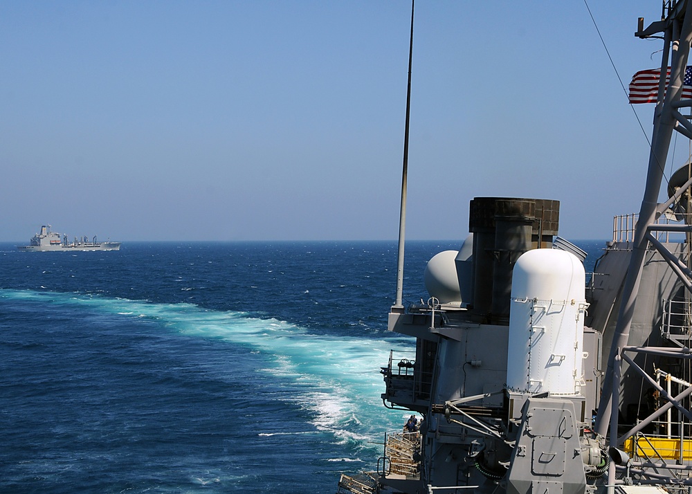 USS Vella Gulf at sea