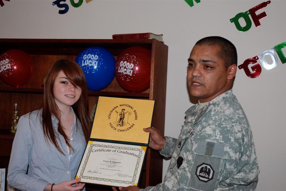 Family honors outstanding new National Guard enlistee - Recruit is recent Youth Challenge Program graduate