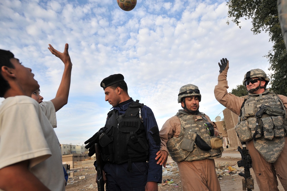 Joint walking Patrol in Baghdad