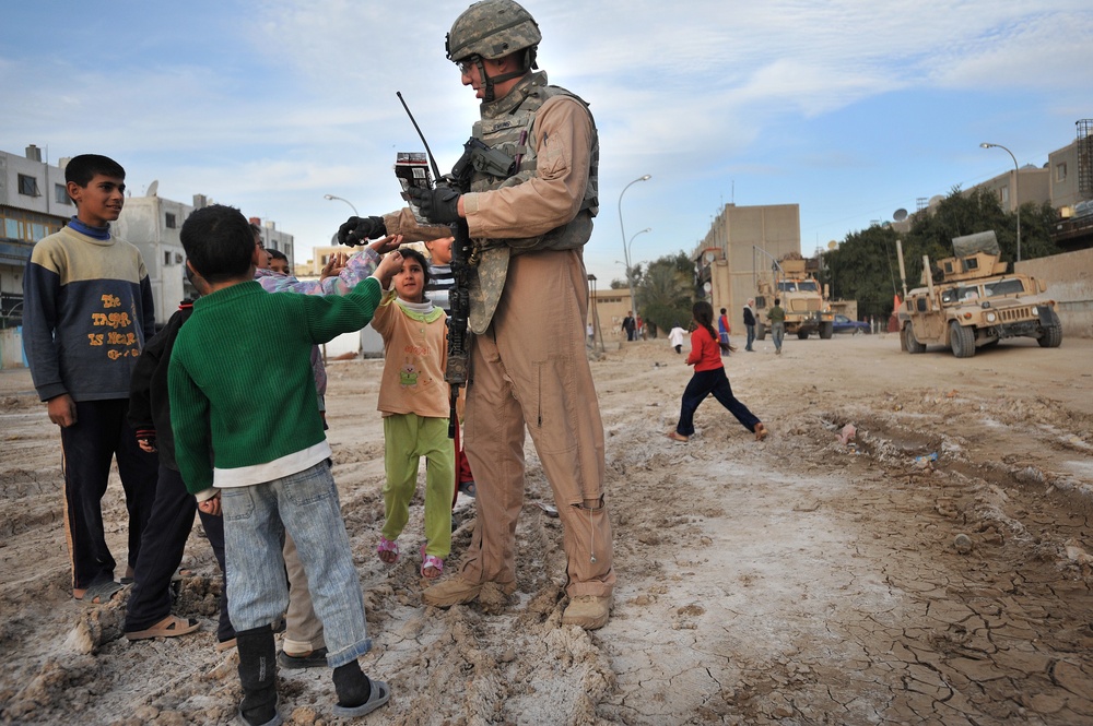Joint walking Patrol in Baghdad
