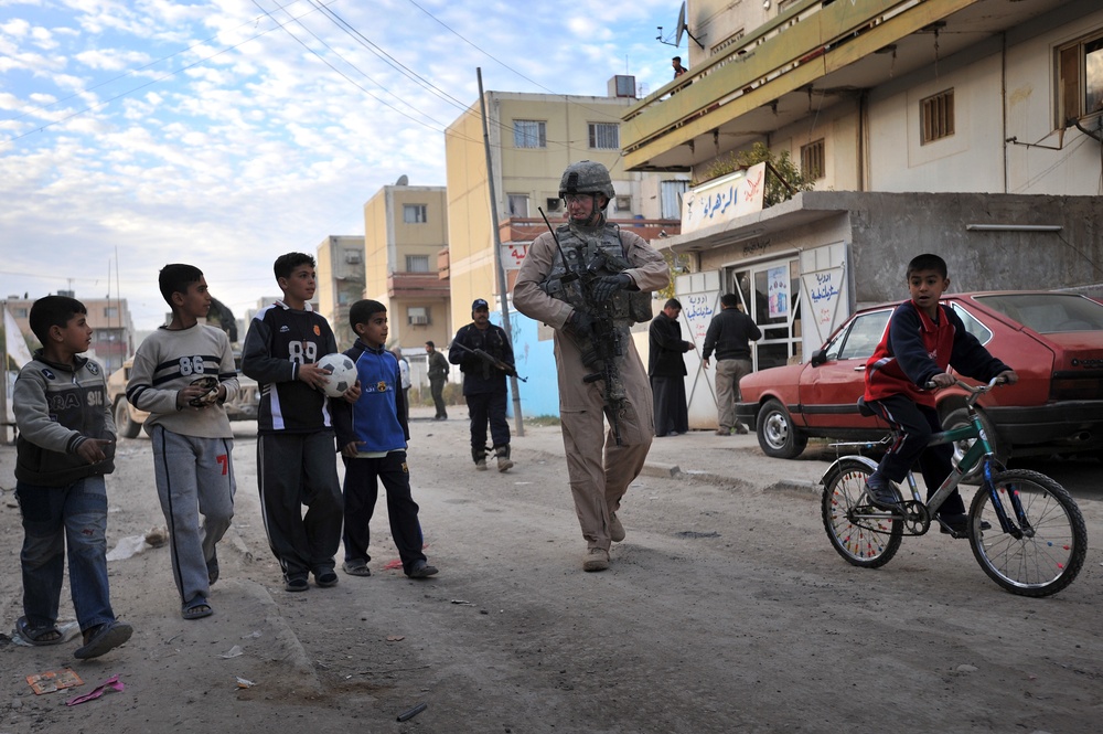 Joint walking Patrol in Baghdad