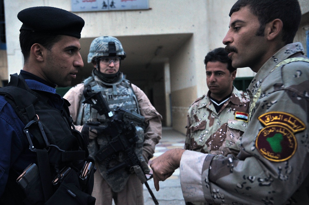 Joint walking Patrol in Baghdad