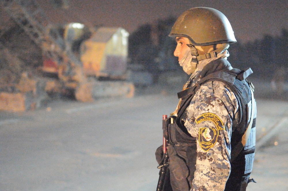 Joint operation with Iraqi national police at Forward Operating Base Loyalty