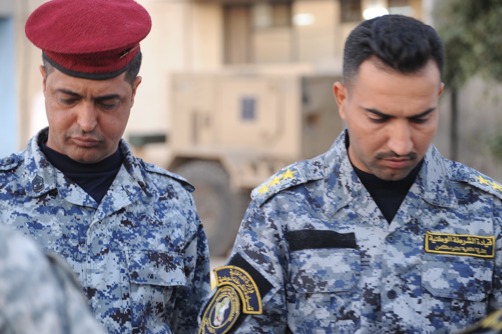 Joint operation with Iraqi national police at Forward Operating Base Loyalty