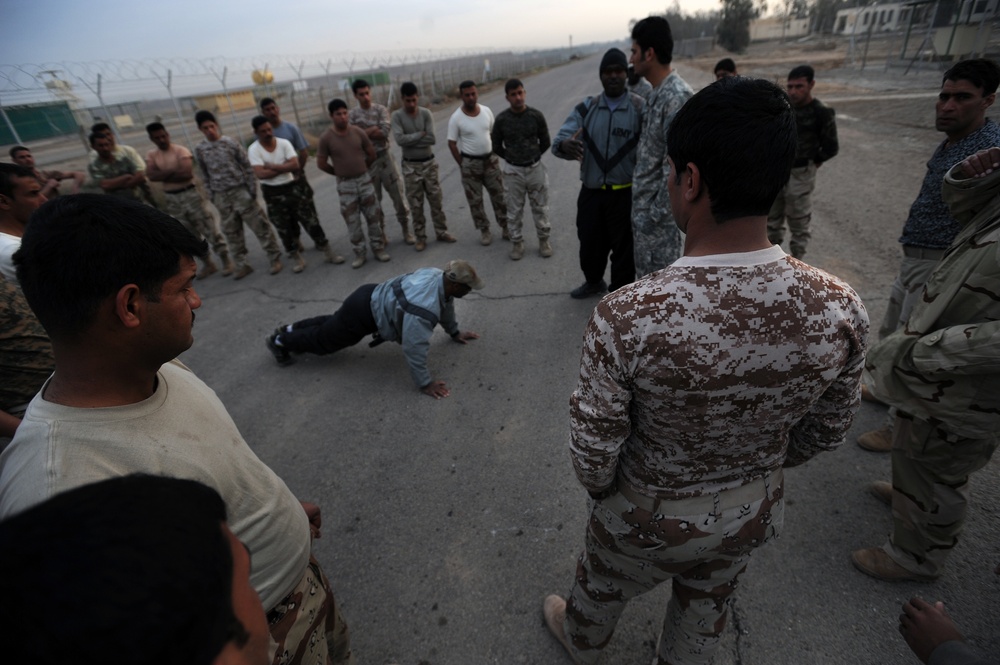 Physical Training Test for Iraqi soldiers
