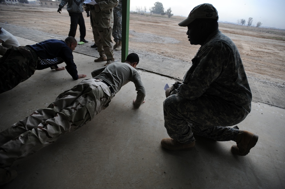 Physical Training Test for Iraqi soldiers