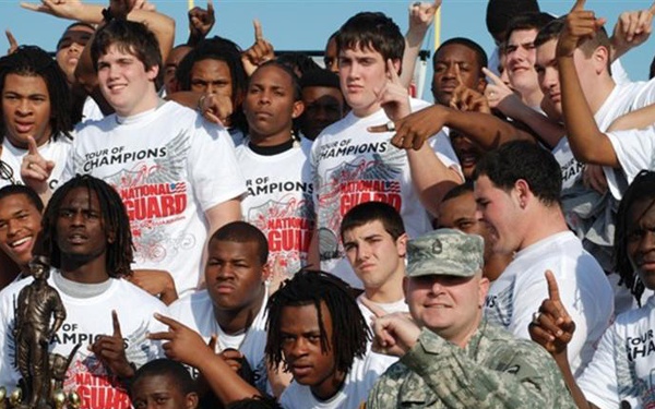 National Guard honors high school football championship team