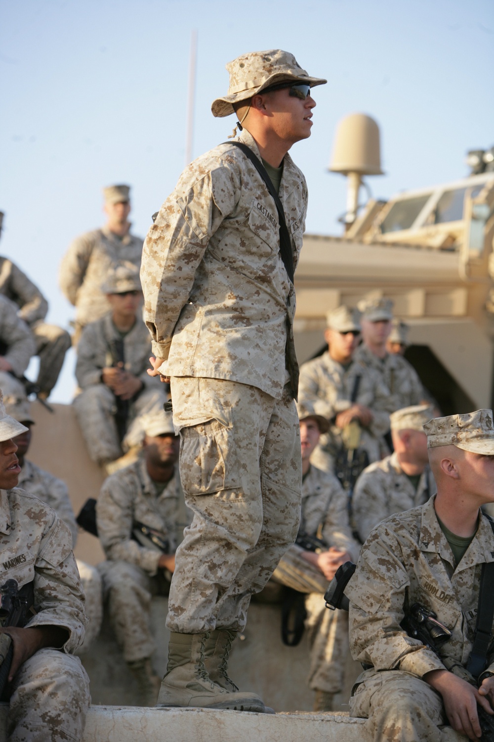 Secretary of the Navy visits Camp Baharia