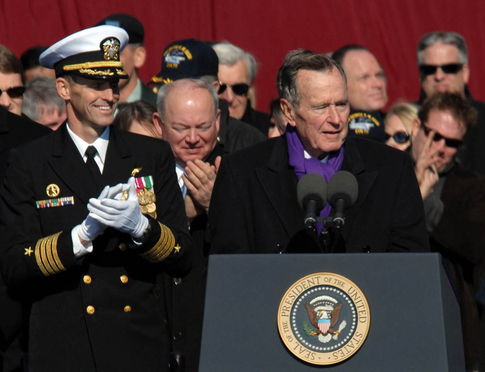 Aircraft carrier USS George H.W. Bush commissioning ceremony