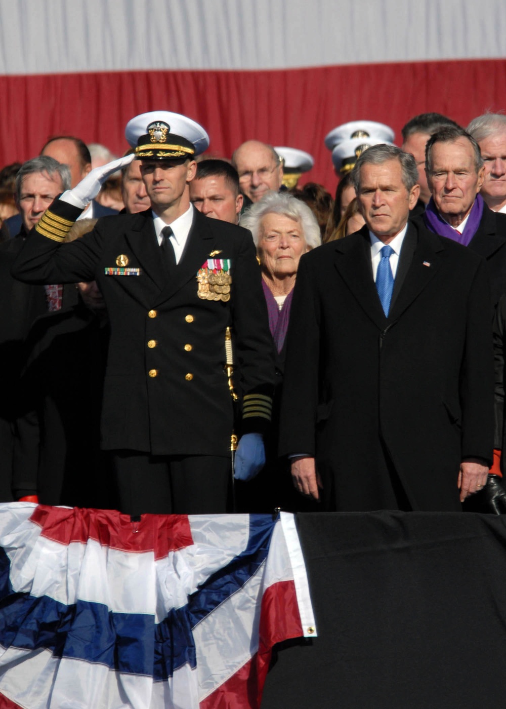 Aircraft carrier USS George H.W. Bush commissioning ceremony