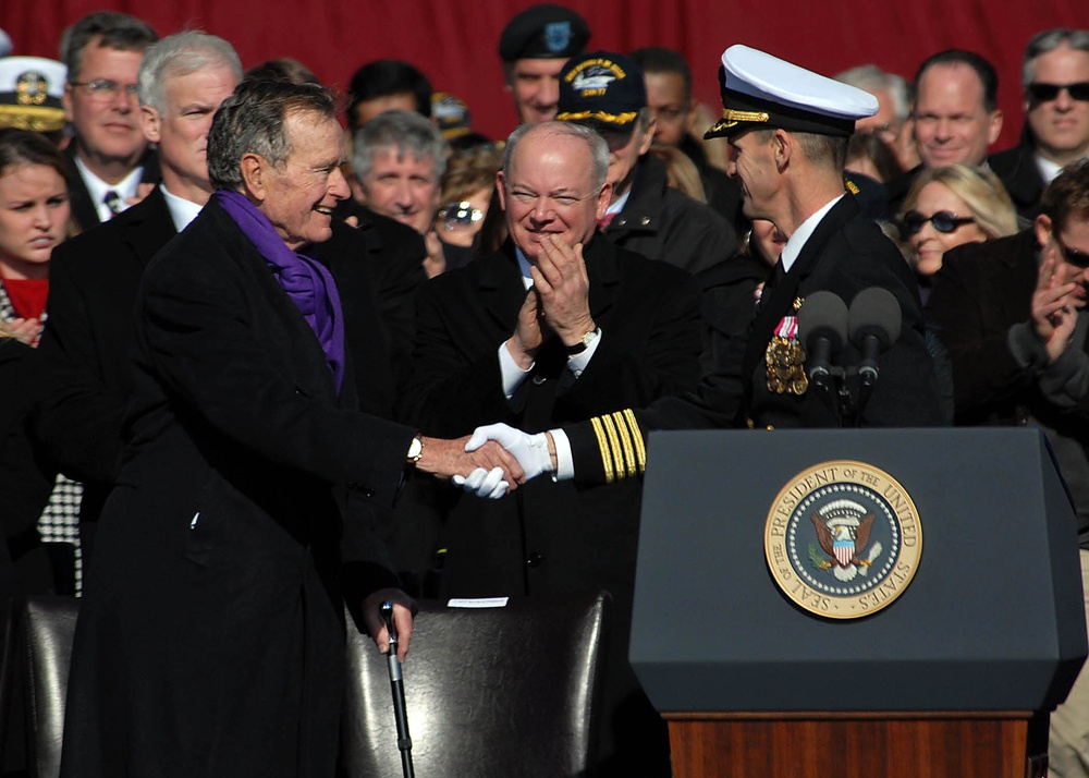 Aircraft carrier USS George H.W. Bush commissioning ceremony