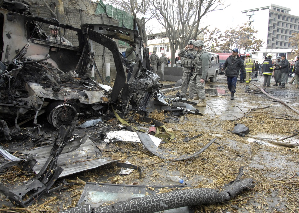 A vehicle born improvised explosive device explosion in Kabul City, Afghanistan