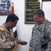 U.S. military signs over Camp Ramadi, Iraq