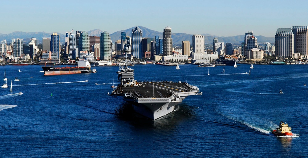 USS John C. Stennis departs Naval Air Station North Island