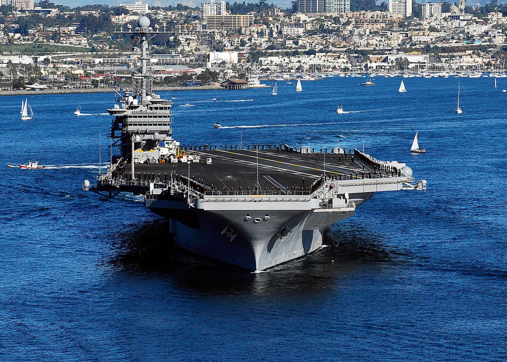 USS John C. Stennis departs Naval Air Station North Island