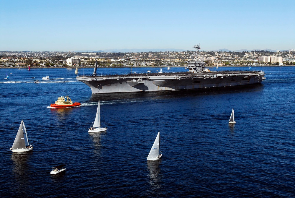 USS John C. Stennis departs Naval Air Station North Island