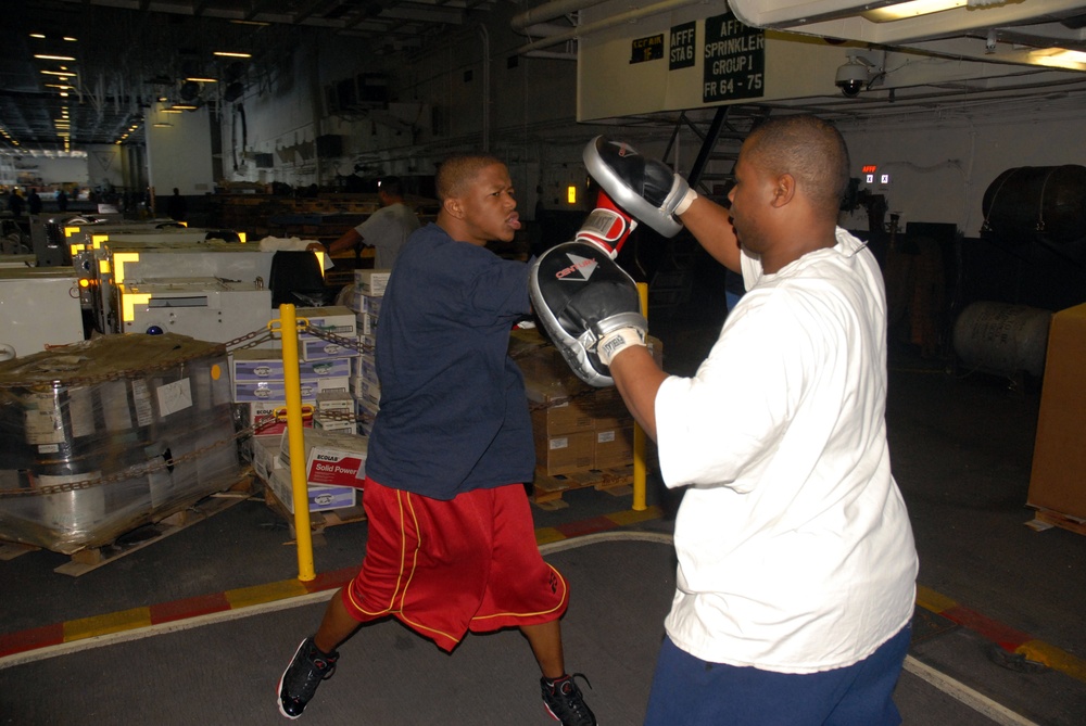 Boxing aboard USS Nimitz