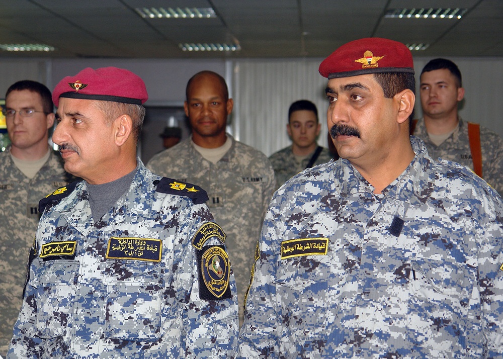 Iraqi National Police officers promoted by Multi-National Division - Baghdad Soldiers