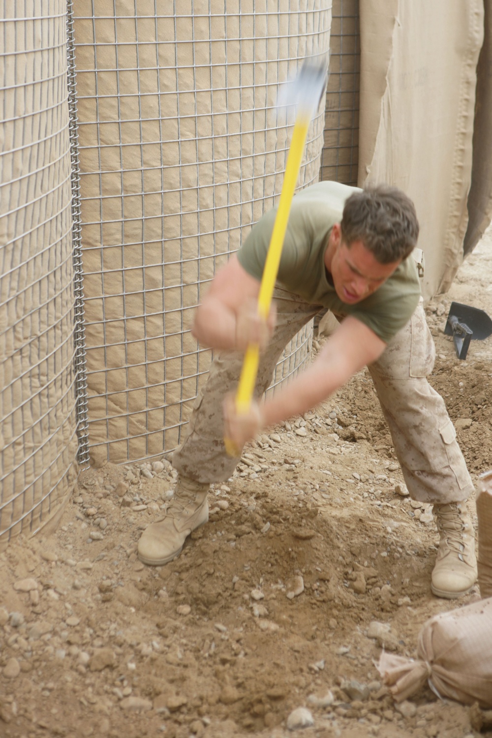 Marines construct and guard combat outposts
