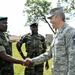 Chief Master Sgt. Martin Klukas, Combined Joint Task Force-Horn of Africa Senior Enlisted Leader, Talks to Uganda Peoples Defense Force Soldiers Before Attending a Graduation Ceremony for the UPDF Non-Commissioned Officers Academy