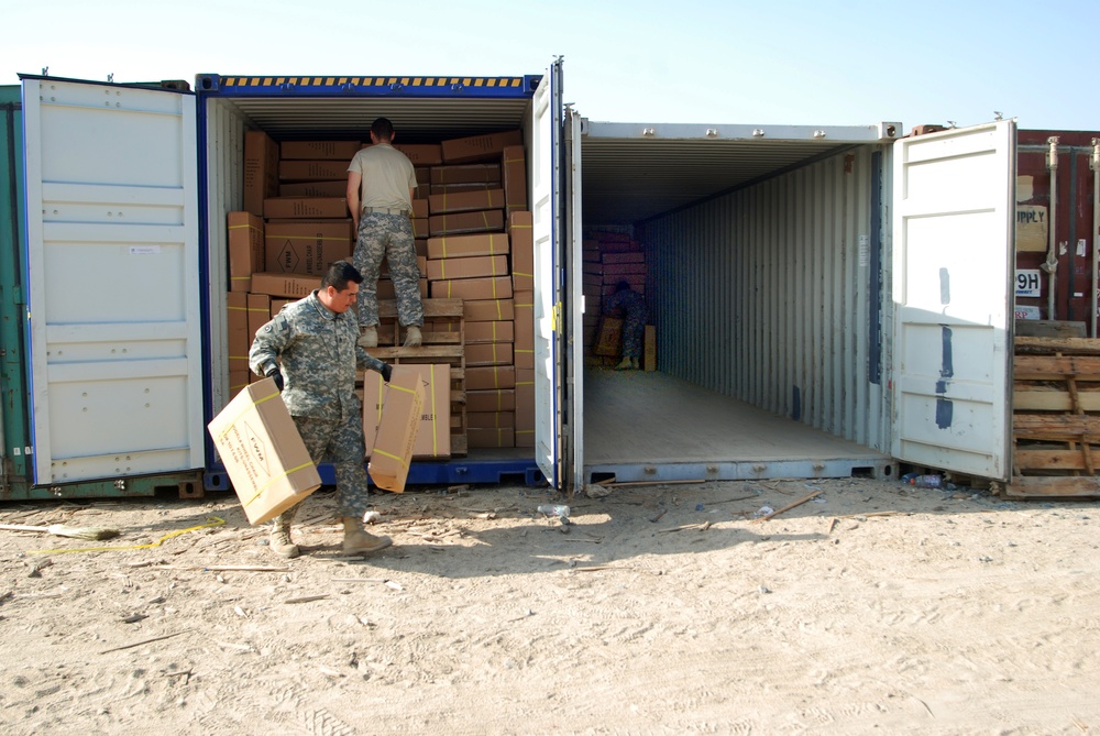 Over 1,000 wheelchairs transferred to Iraq in 40-ft. containers