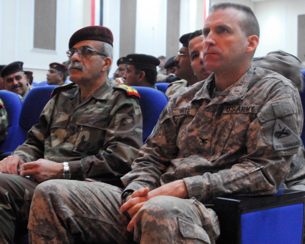 Iraqi security forces, Multi-National Division - Baghdad leaders meet to plan security for the Mada'in Poll Stations
