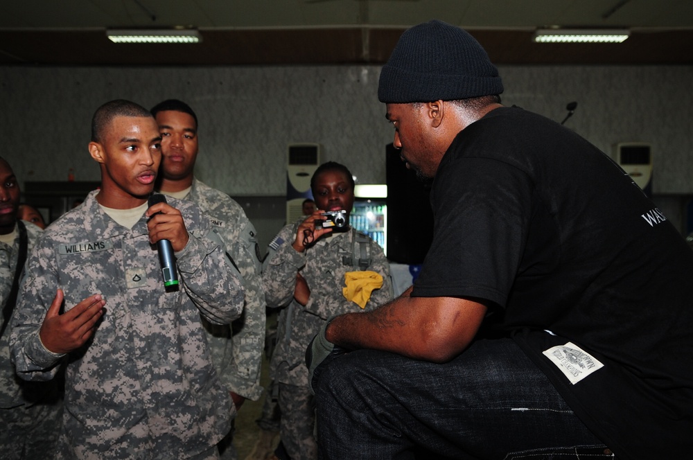 David Banner performs at Forward Operating Base Brassfield Mora