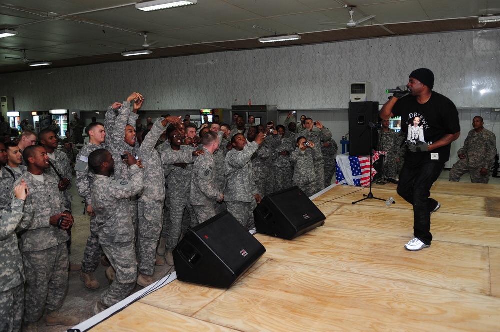 David Banner performs at Forward Operating Base Brassfield Mora