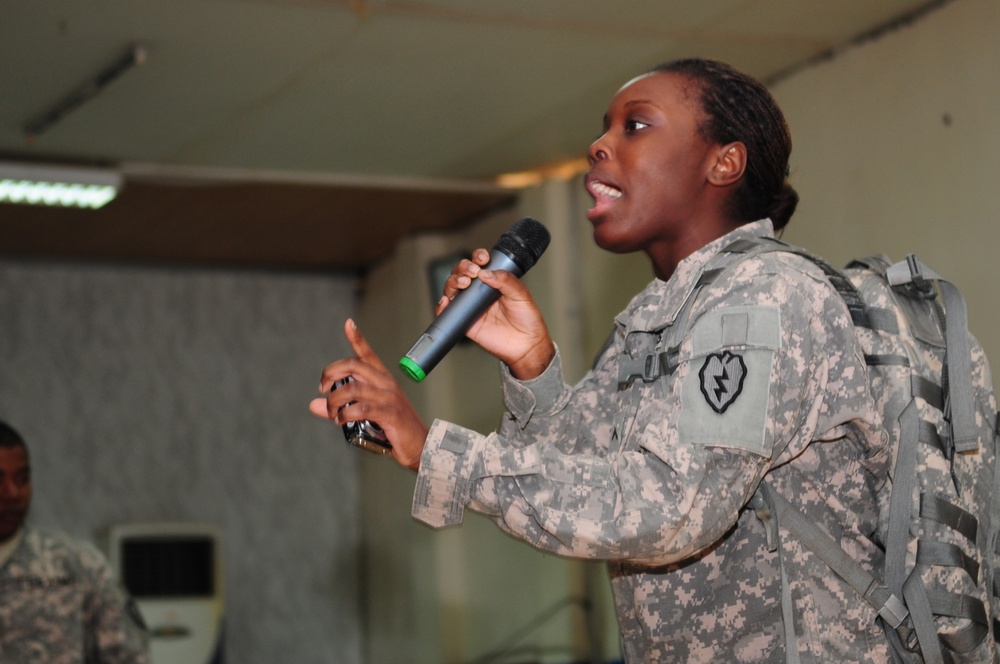 David Banner performs at Forward Operating Base Brassfield Mora