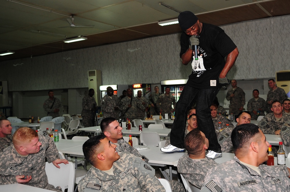 David Banner performs at Forward Operating Base Brassfield Mora