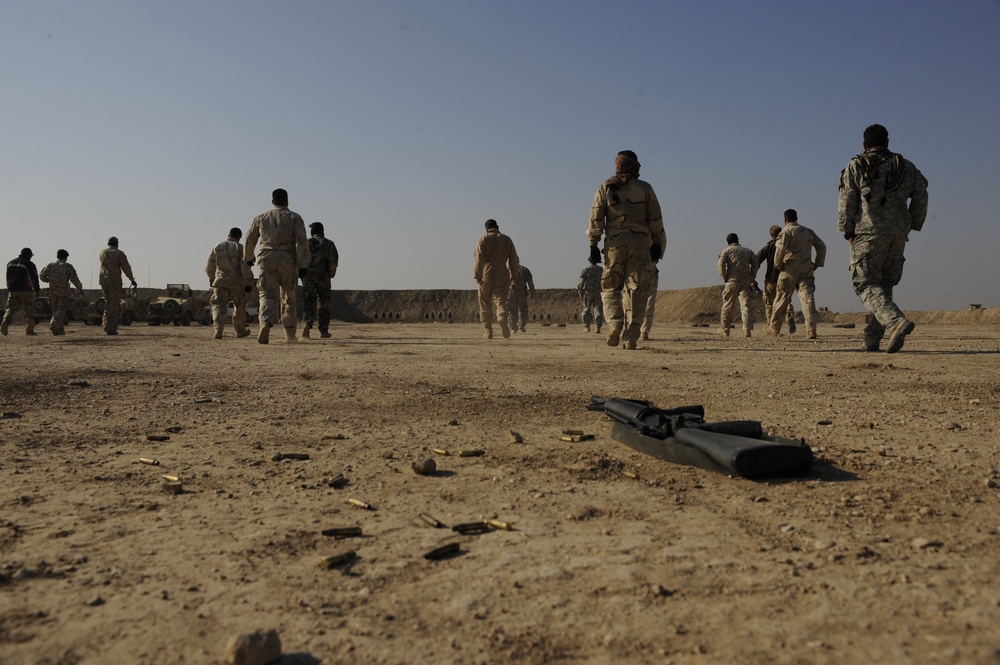 Marksmanship training at Forward Operating Base Echo