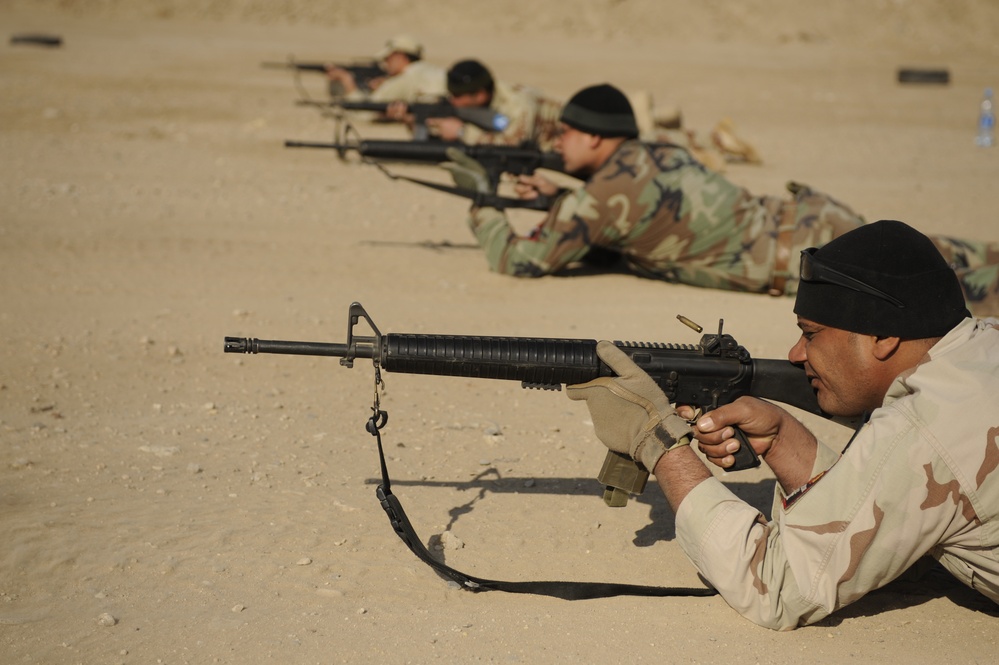 Marksmanship training at Forward Operating Base Echo