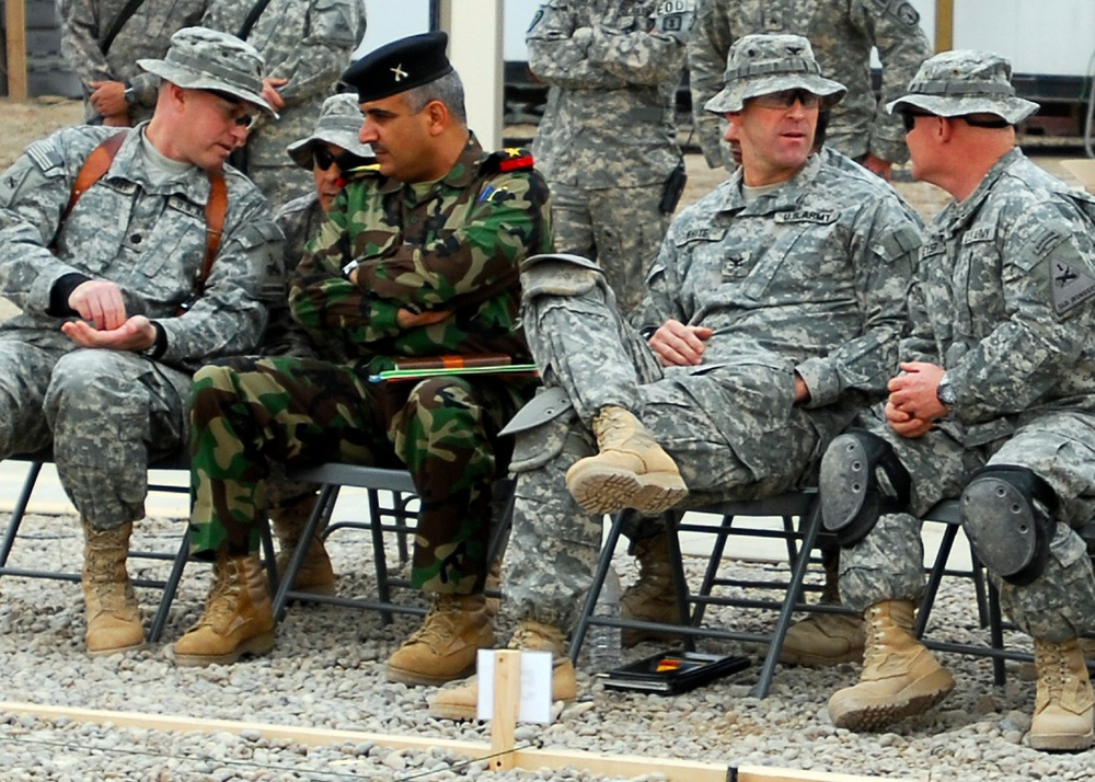 Iraqi security forces, Multi-National Division-Baghdad leaders conduct election rehearsal at Combat Outpost Meade