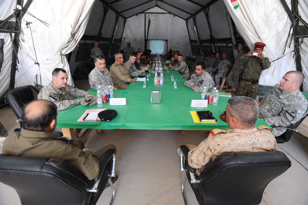 Iraqi Police Meeting at Forward Operating Base Hunter