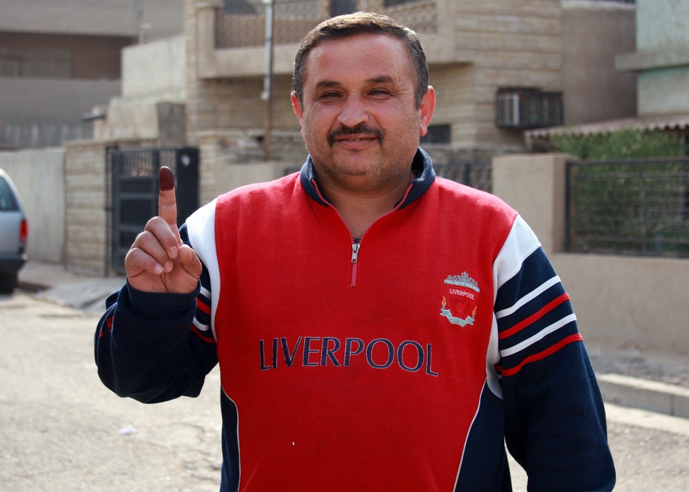 Iraqi security forces maintain security in a democratic society