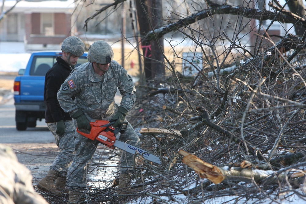 Guard in three states battle ice storm aftermath