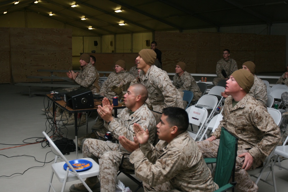 Marines Watch the Big Game