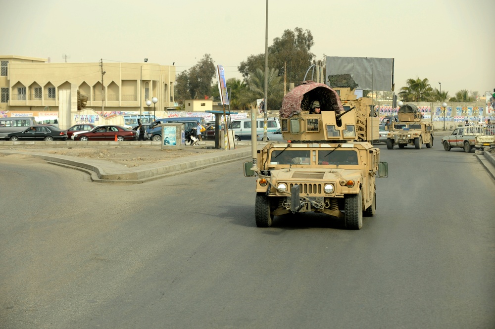 U.S. Air Force Security Forces patrol Dorha, Iraq