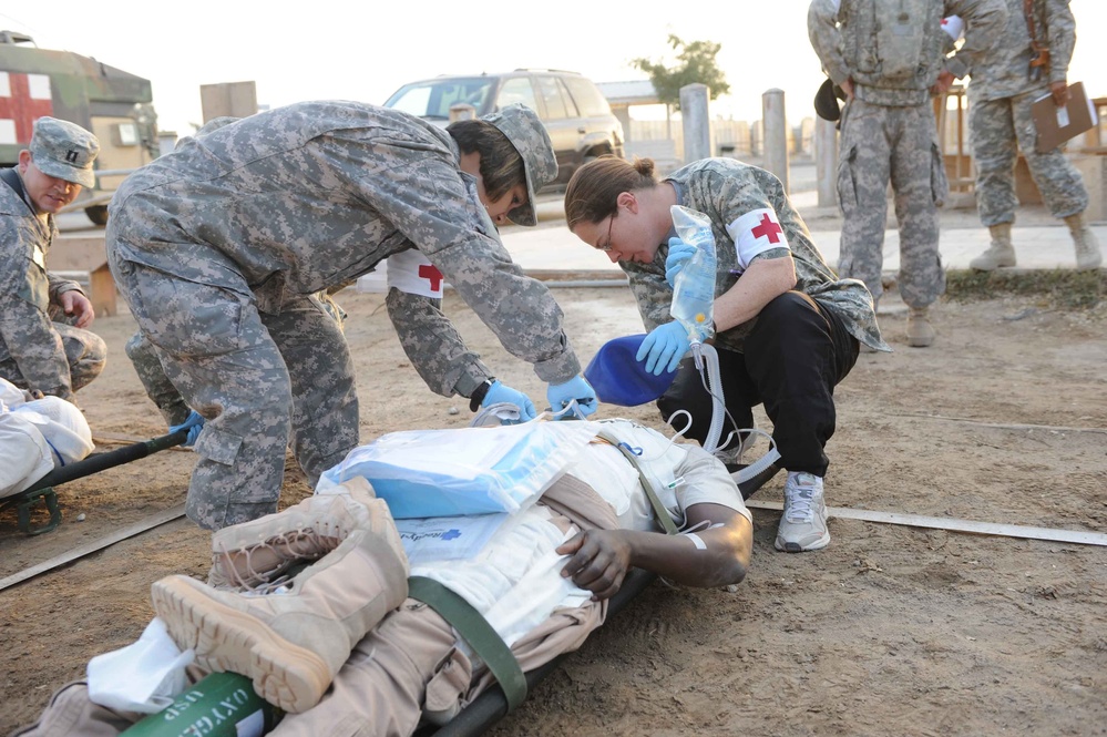 Medical exercise on Camp Victory