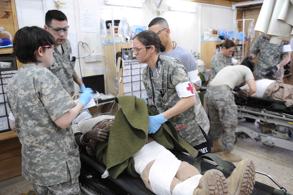 Medical exercise on Camp Victory