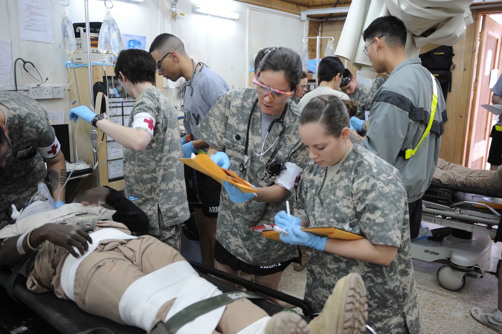 Medical exercise on Camp Victory