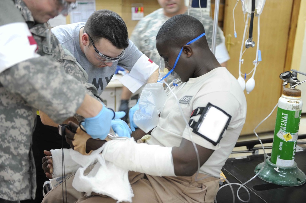 Medical exercise on Camp Victory