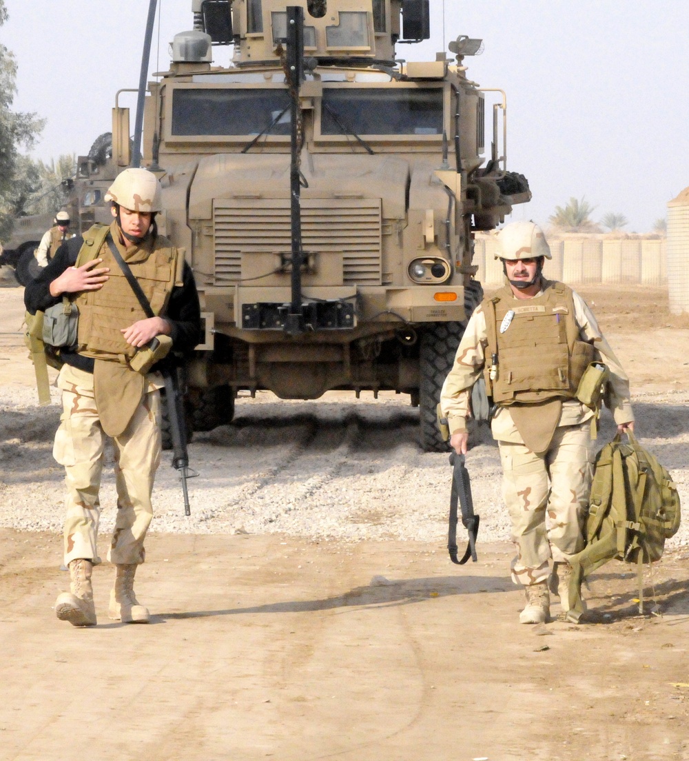 Seabees arrive on Patrol Base Mahawil, Iraq