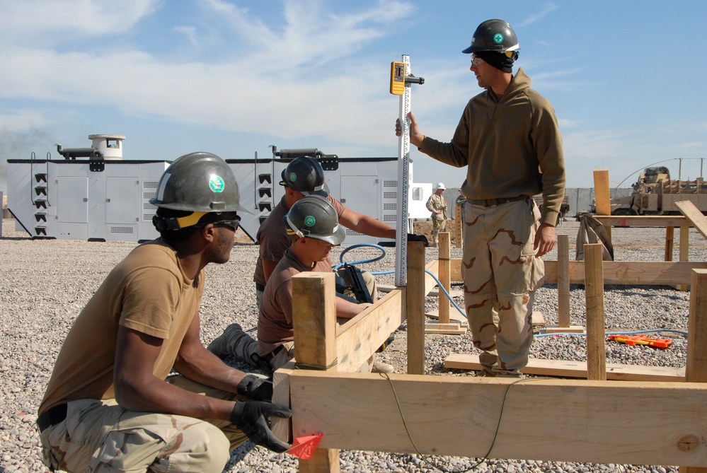 Construction on a patrol base in Mahawil